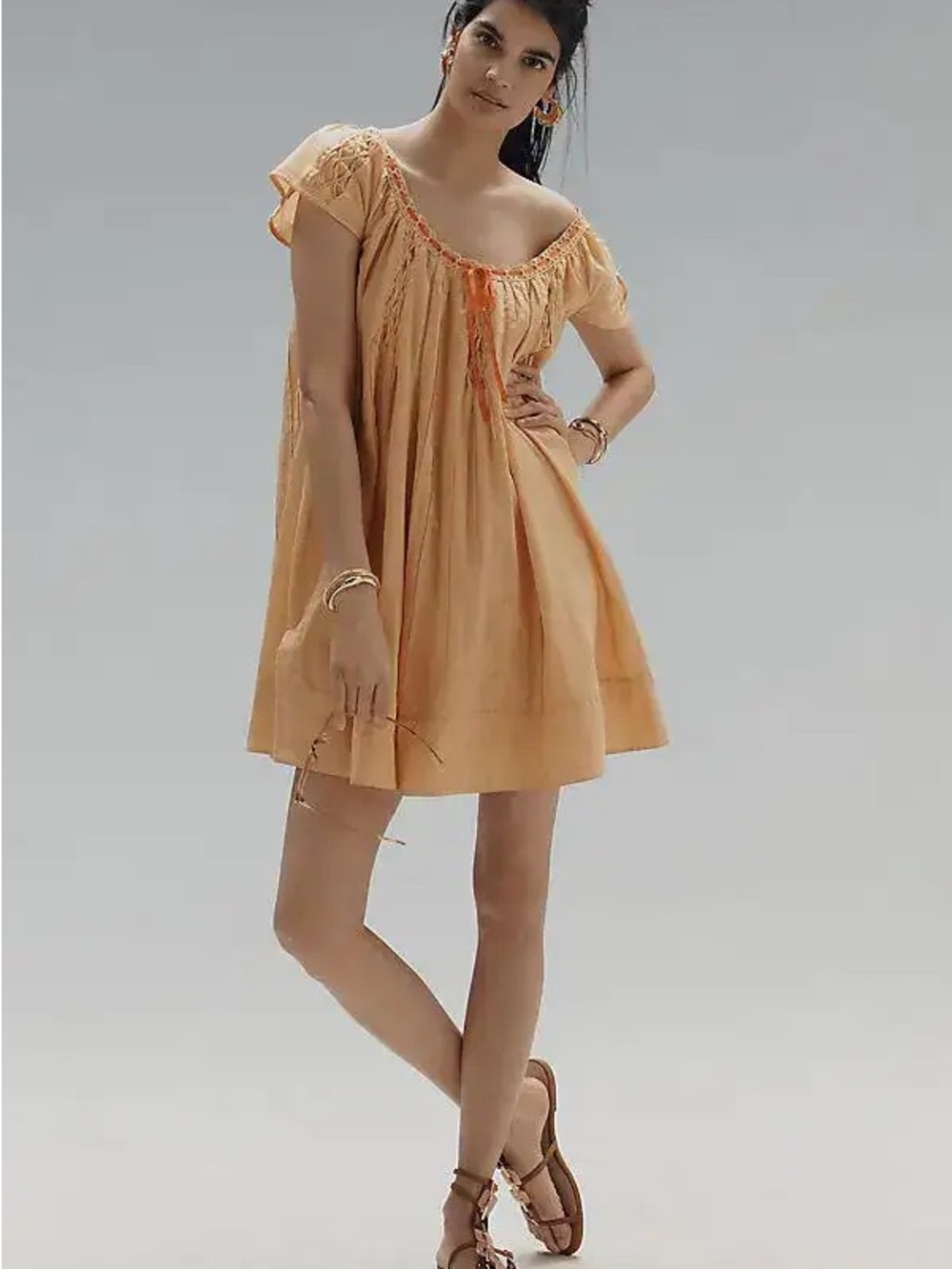 Anthropologie babydoll dress, fall dresses size large
